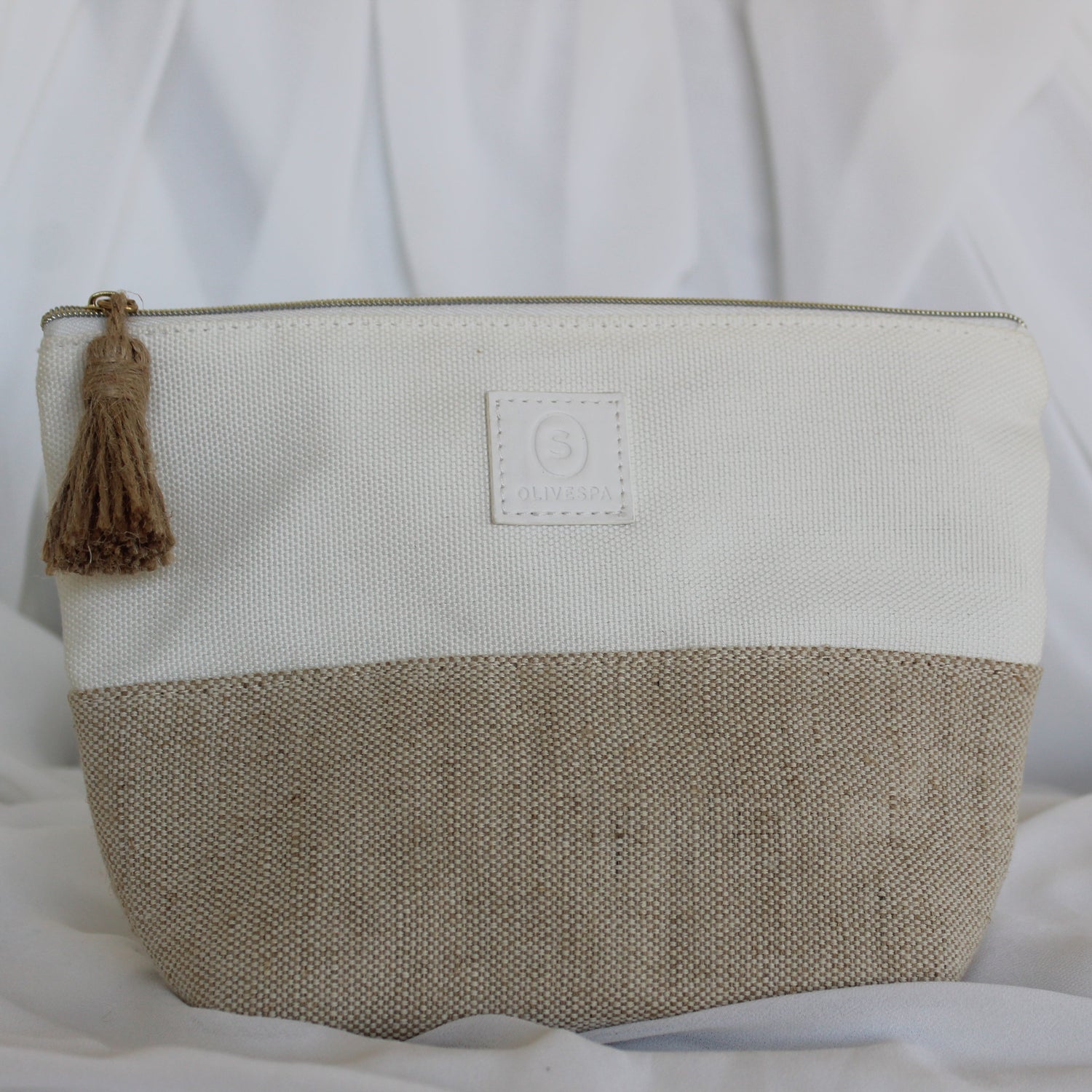 Jute and Bamboo Logo Cosmetic Bag