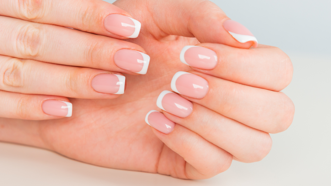 Half White Half Pink Fingernails Showing Stock Photo 1875317740 |  Shutterstock