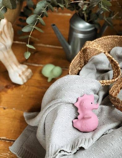 Seahorse Natural Organic Rubber Rattle, Teether &amp; Bath Toy