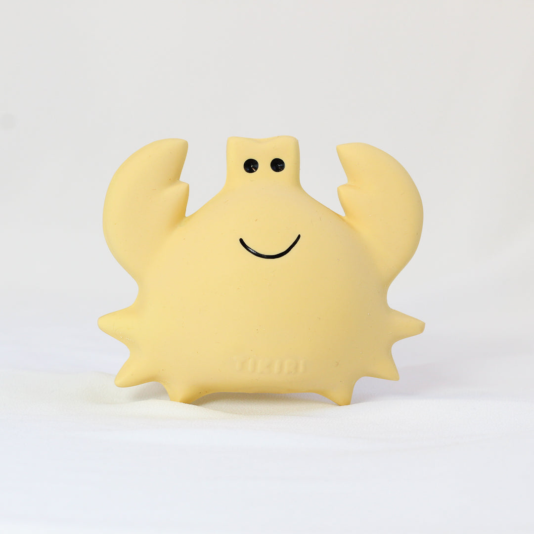 Crab - Natural Organic Rubber Teether, Rattle &amp; Bath Toy