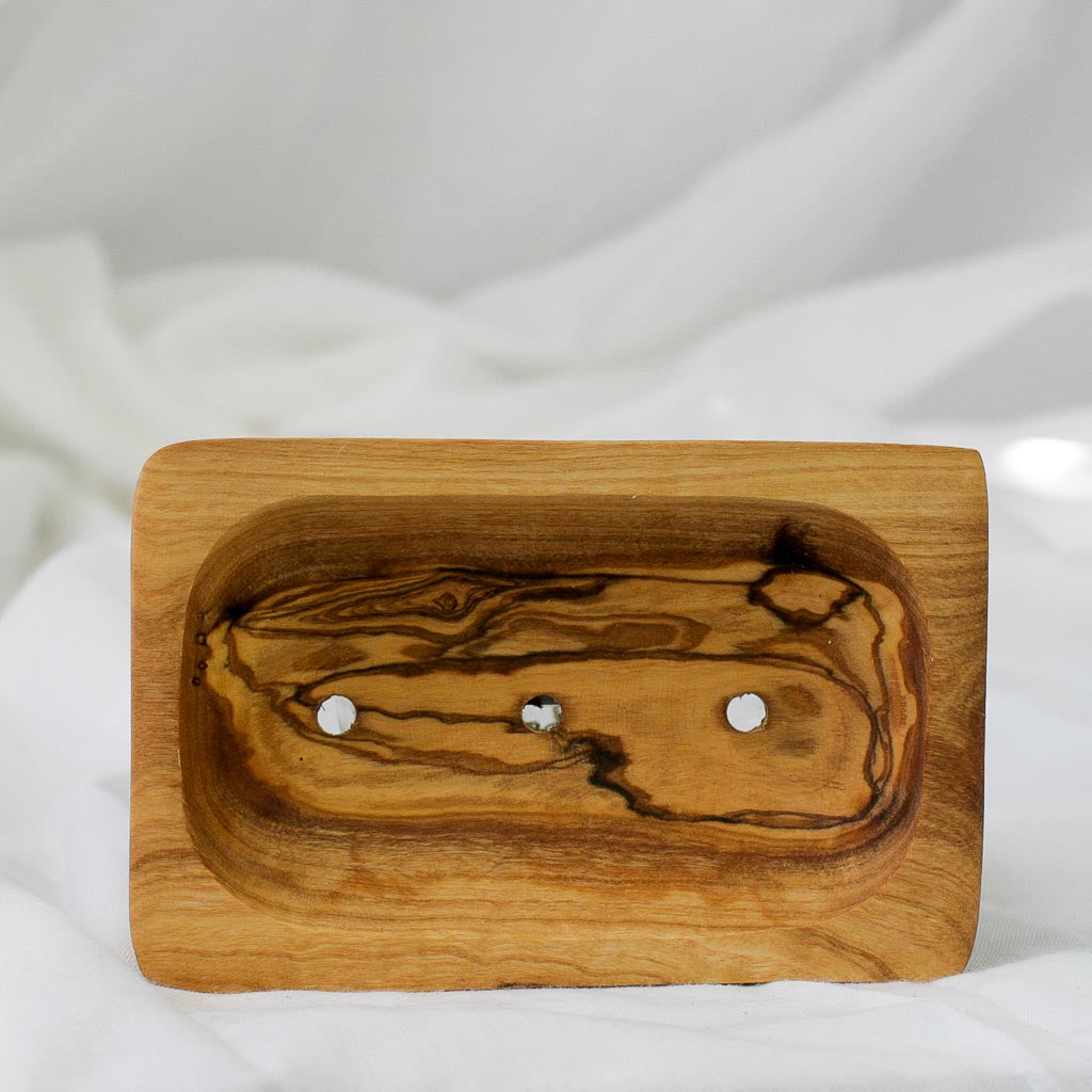 Olive Wood Soap Dish - Curved